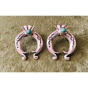 Native Turquoise Sterling Silver Naja Earrings Turquoise Southwest